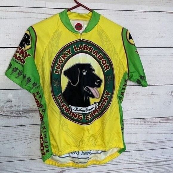 World Jerseys Zip Short Sleeve Mockneck Cycling Jersey Shirt Men Size XL Yellow - Picture 1 of 11